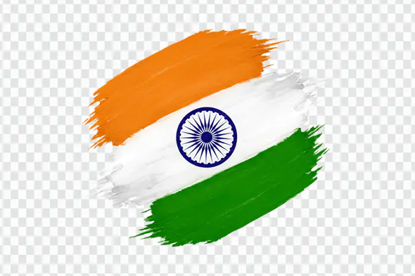 Tricolor Indian Flag Brush Stroke Design PNG