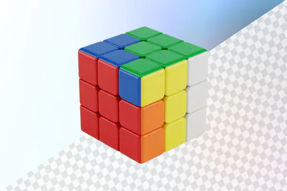 Colorful classic Rubiks cube puzzle game