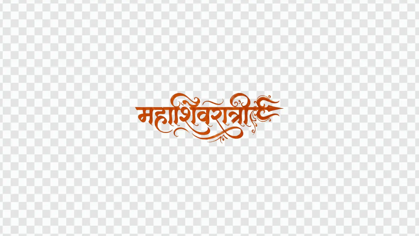 Mahashivratri Hindi Calligraphy with Trishul Design PNG Clipart
