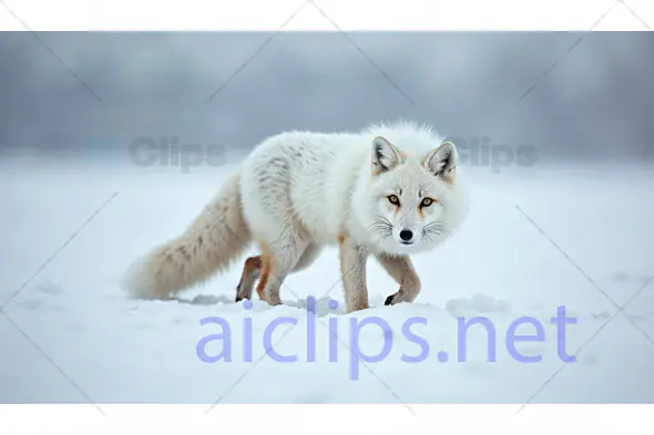 Arctic Fox in Winter Snow