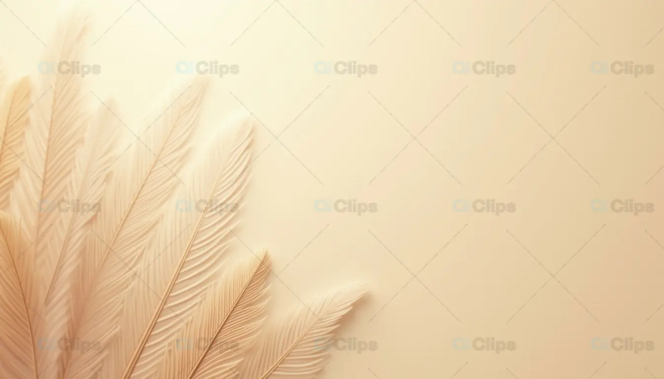 Soft Beige Feather Arrangement Background