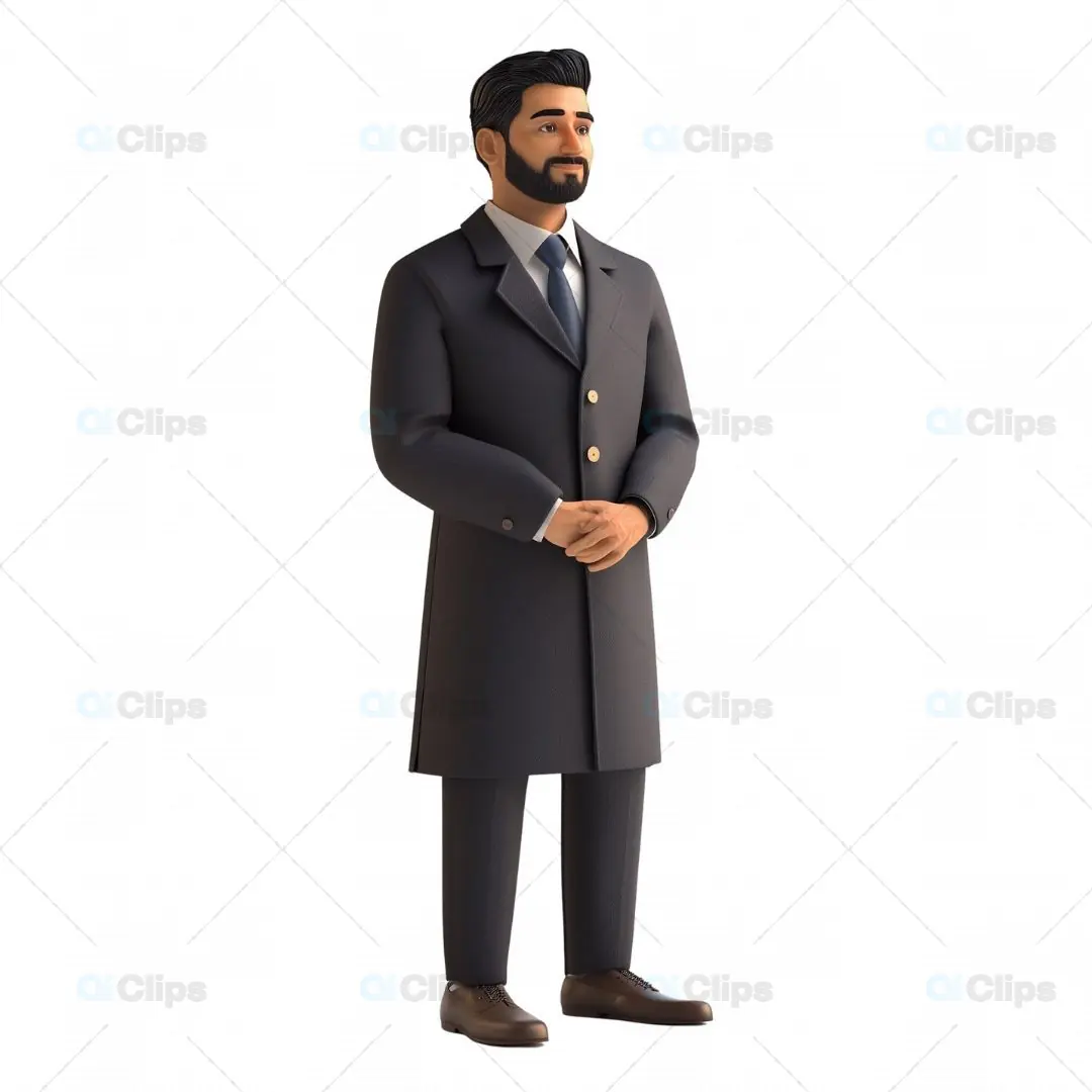 3D Indian Businessman Avatar in Formal Coat