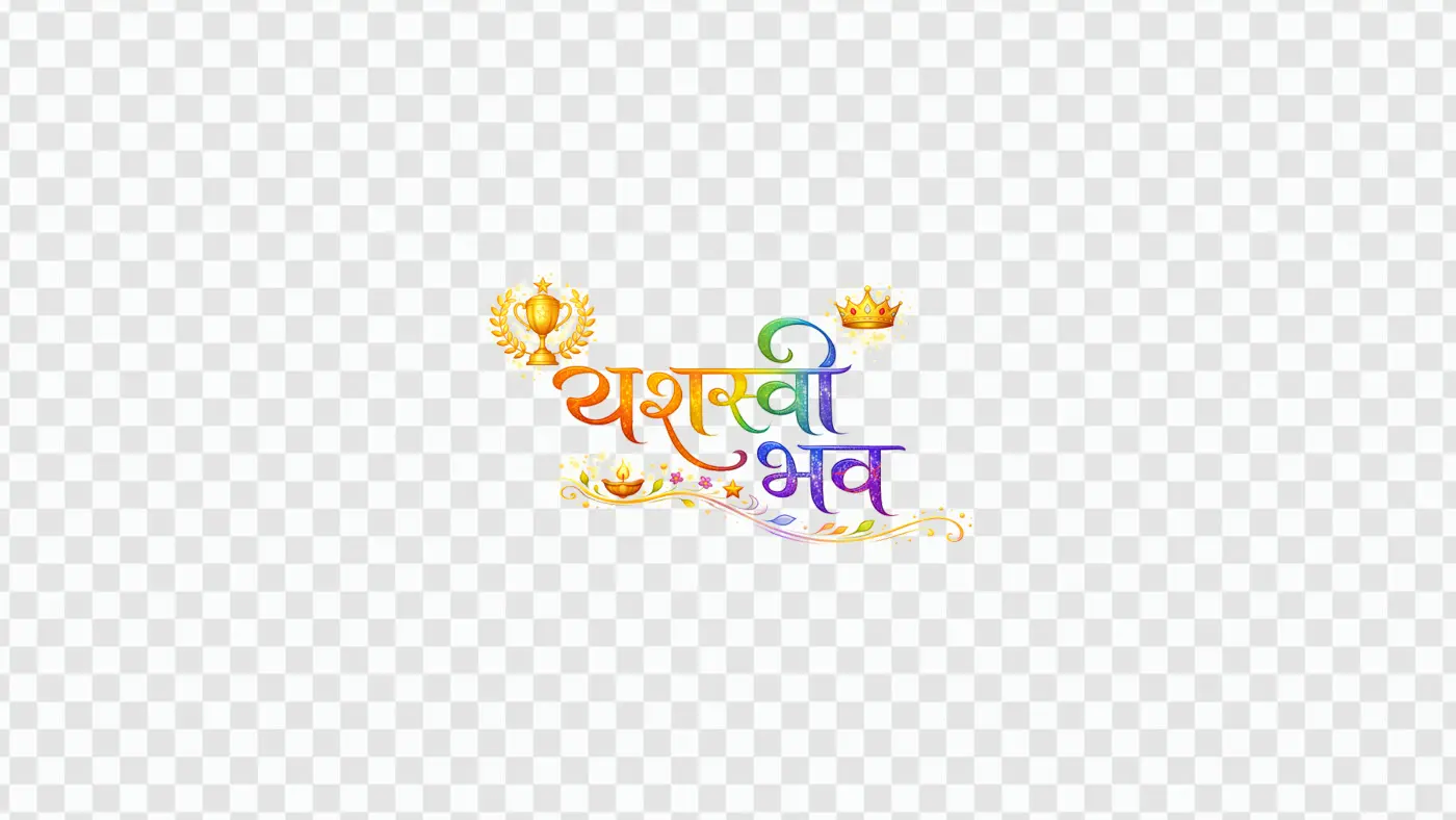 Victorious Yashasvi Bhava Calligraphy Trophy Crown PNG Clipart