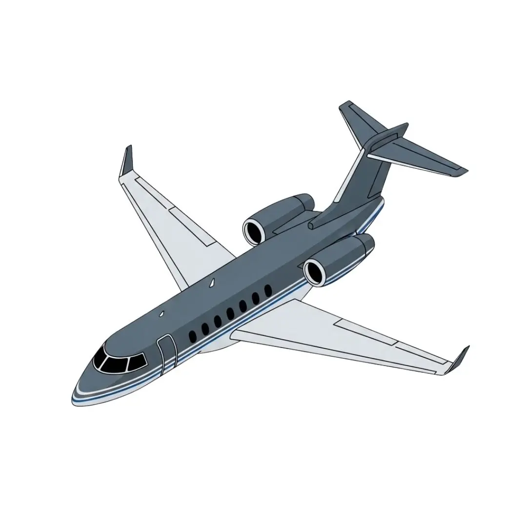 Modern Grey Private Jet Business Aviation PNG Clipart