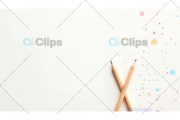 Minimalist Creative Workspace with Pencils and Colorful Doodles