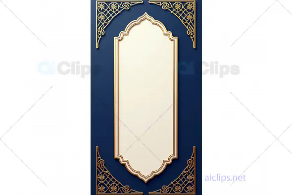 Ornate Gold Frame on Navy Background