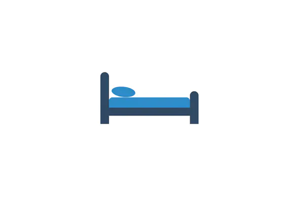 Sleek Blue Bed Icon