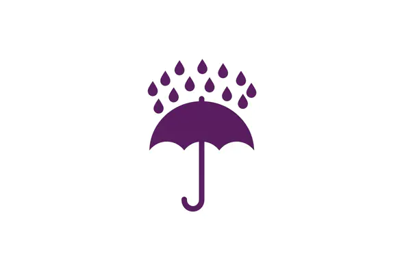 Purple Raindrop Umbrella Icon