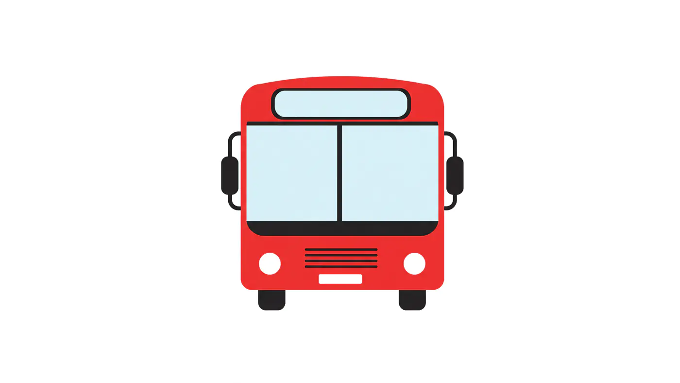 Bold Red City Bus Icon