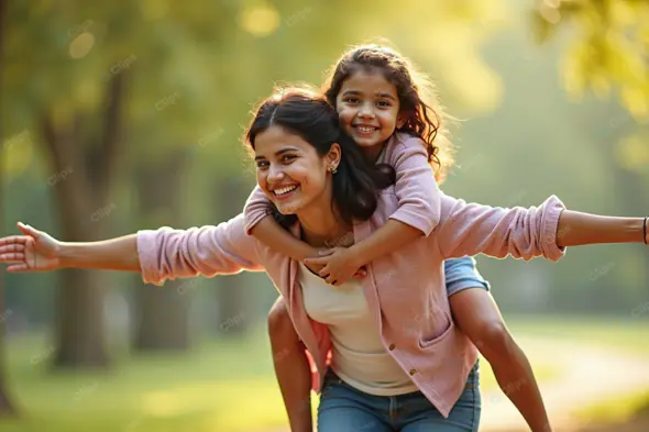 Joyful Mother-Daughter Outdoor Adventure
