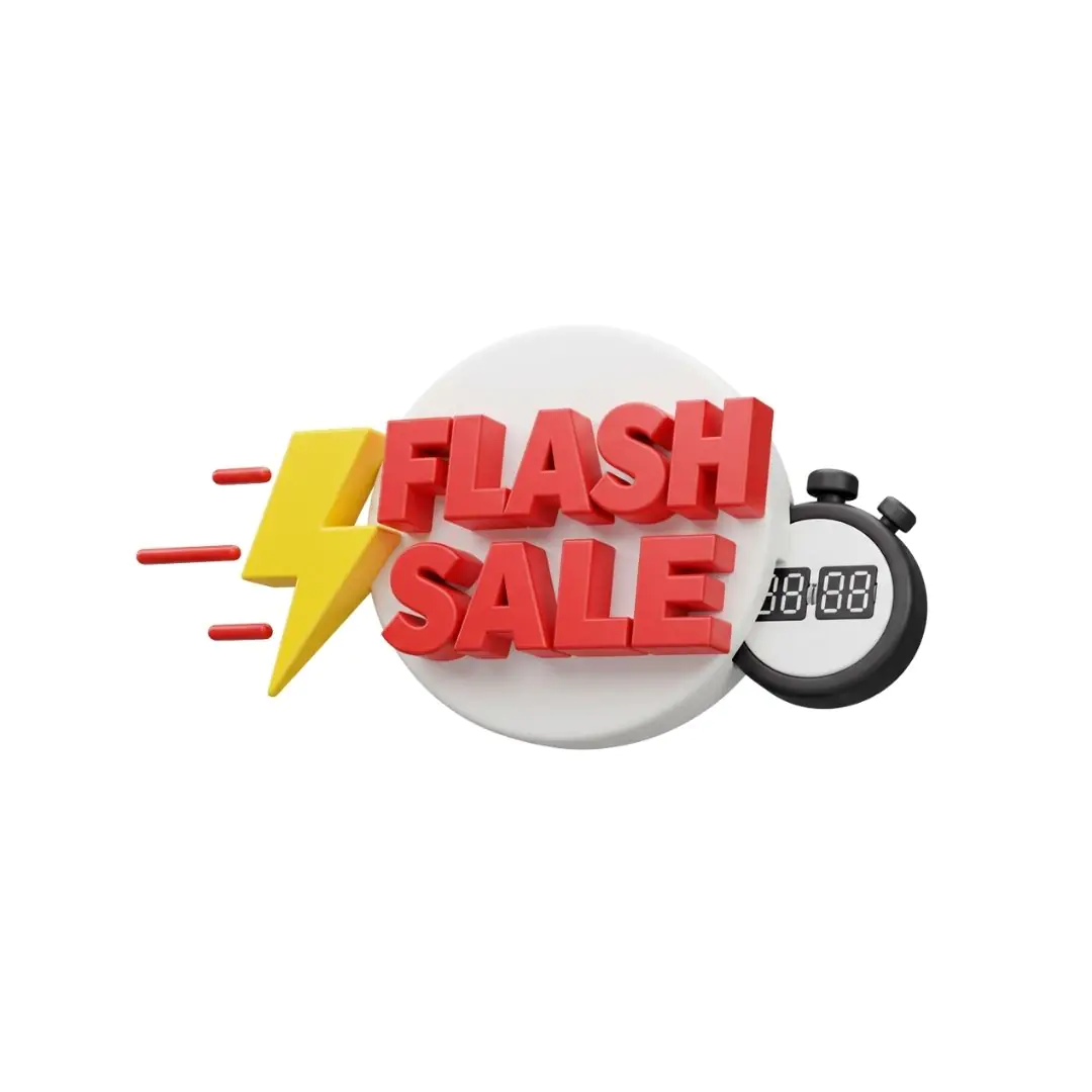 Flash sale lightning bolt timer promotional icon