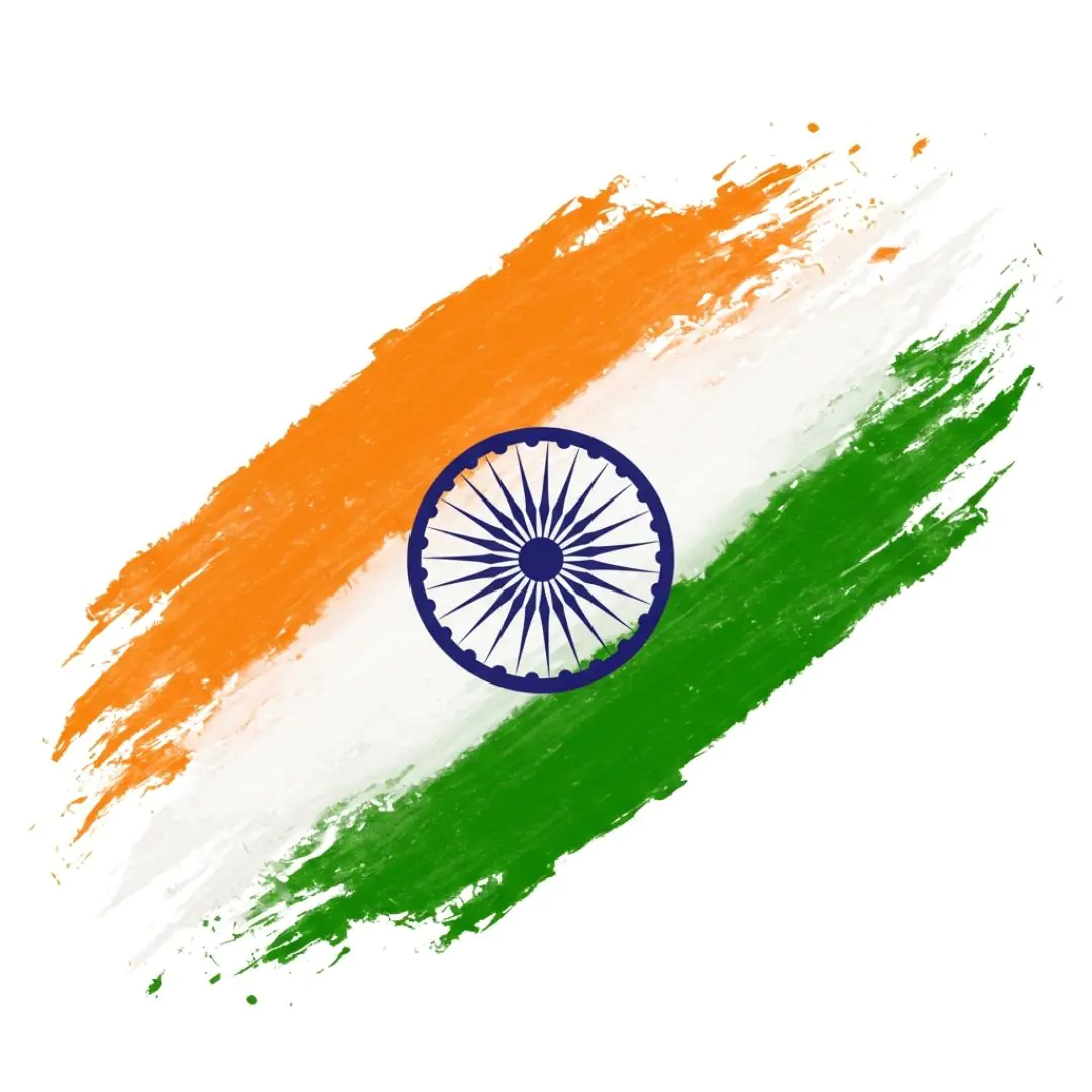 Vibrant Indian Flag Brush Stroke Design PNG