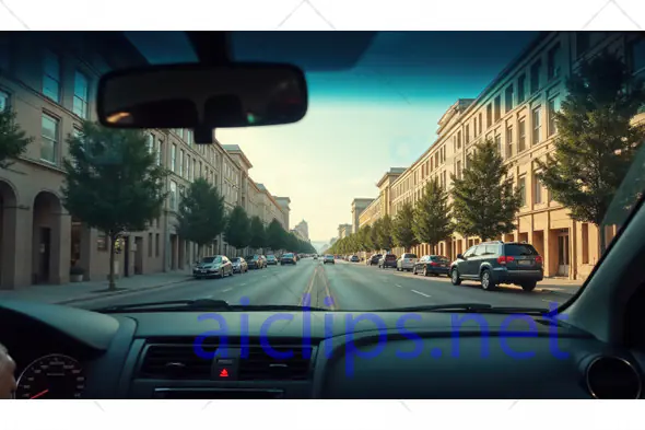 City Street View from Car
