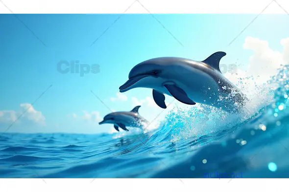 Playful Dolphins Jumping in the Ocean
