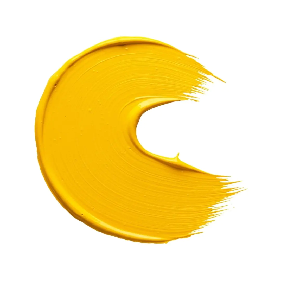 Vibrant Yellow Paint Swirl Brush Stroke PNG