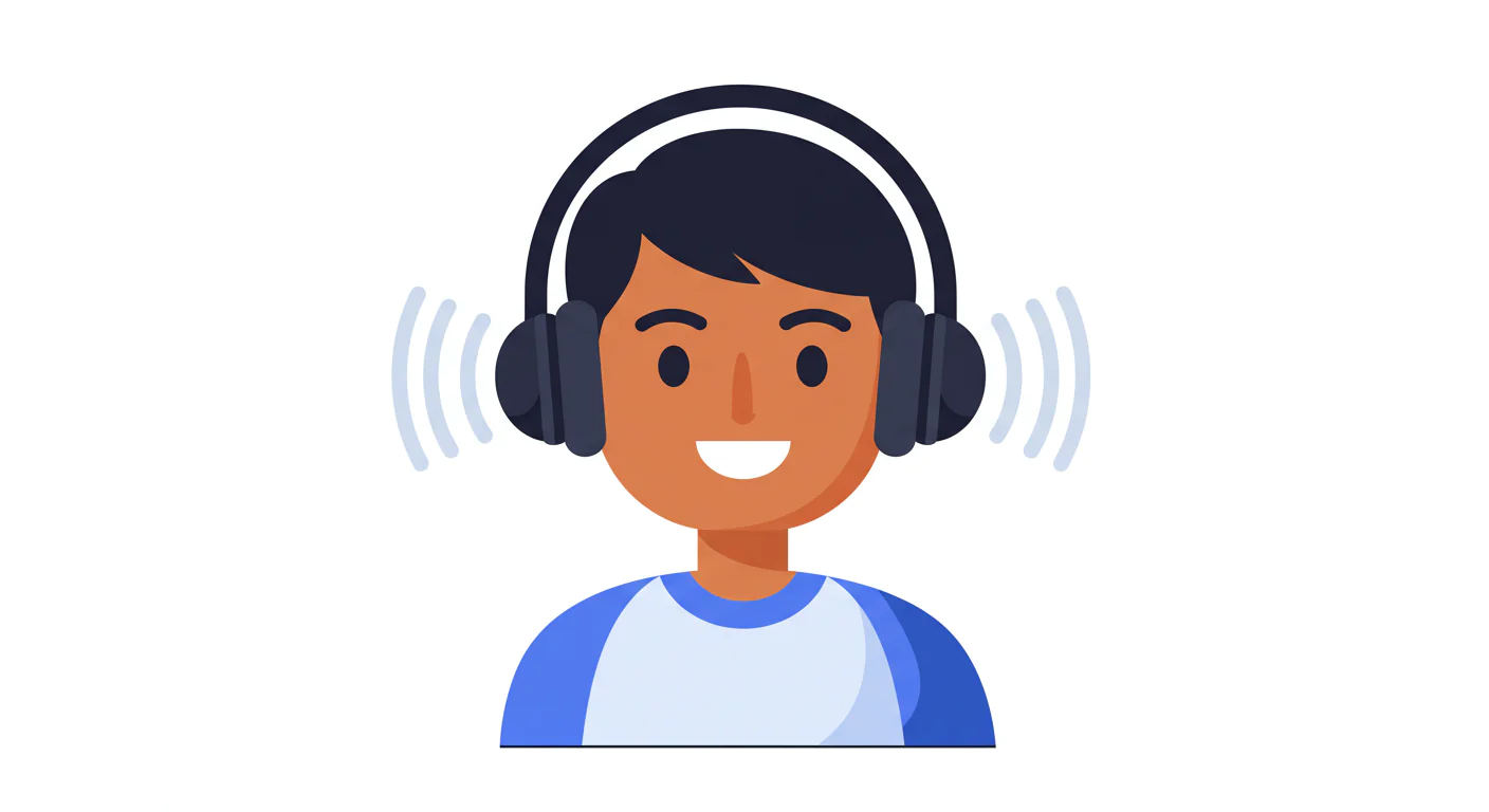Smiling Headphone Wearer Vector