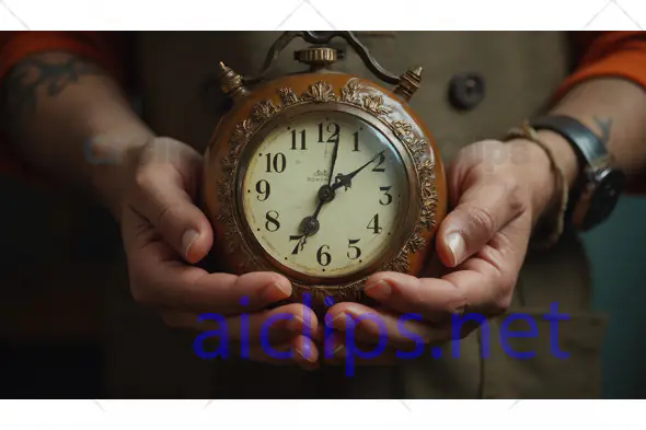 Antique Clock Held in Hands