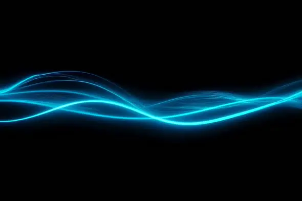Flowing Neon Blue Energy Waves Dynamic Background