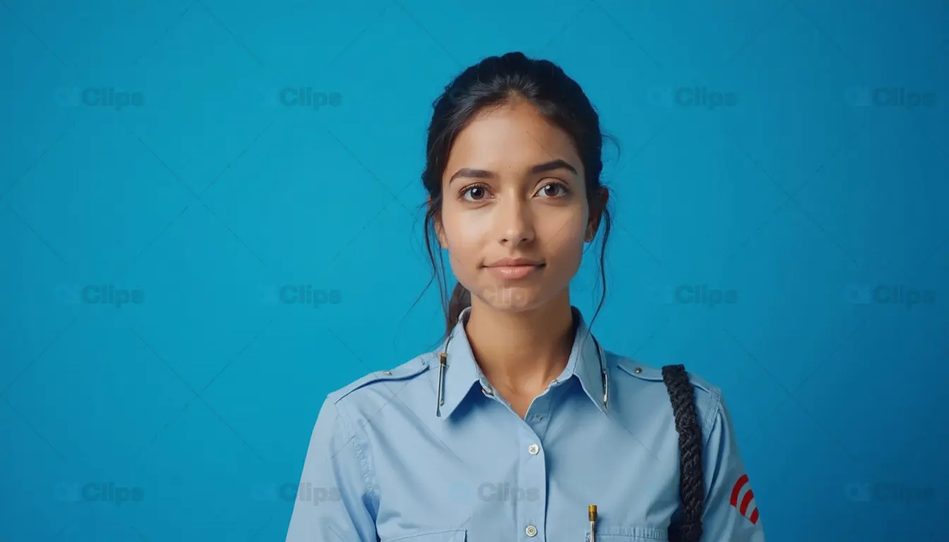 Young Female Security Officer Portrait