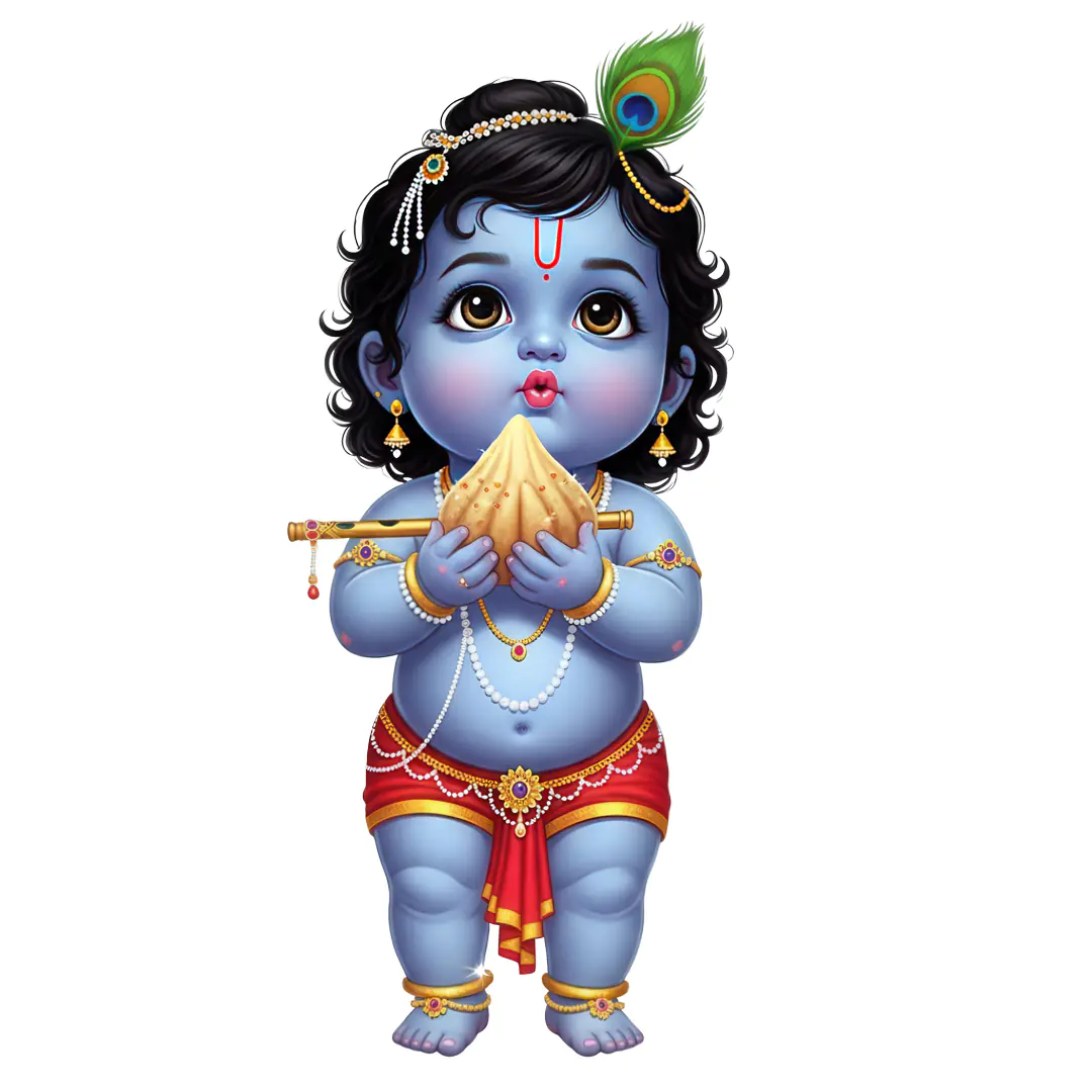 Adorable Baby Krishna with Butter PNG Clipart