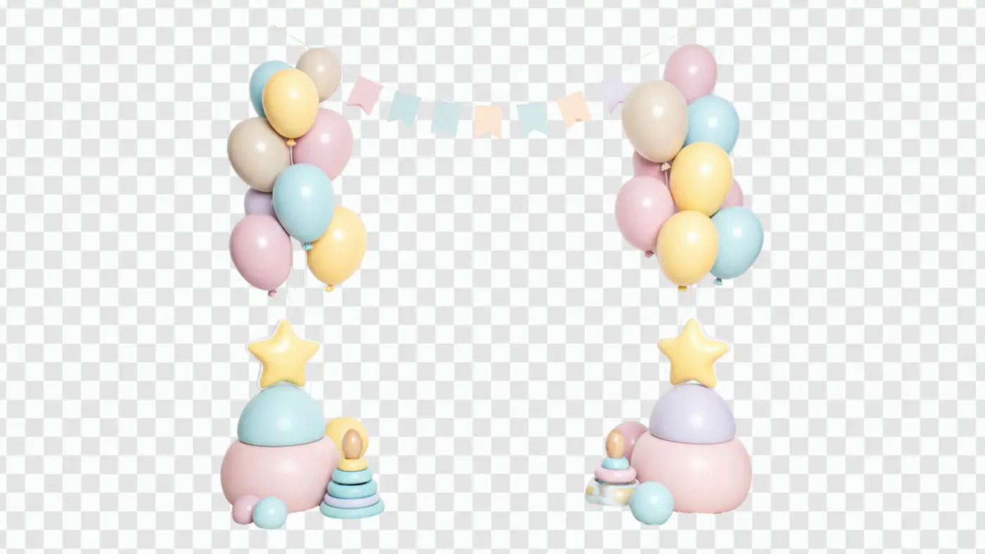 Pastel Baby Shower Celebration Frame PNG Clipart