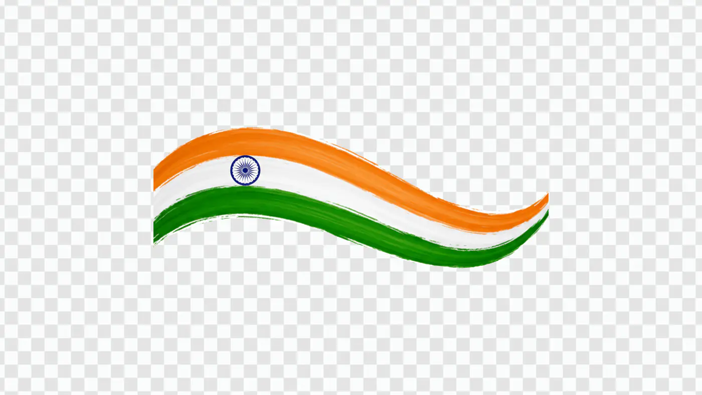 Flowing Indian Tricolor Flag Design PNG Clipart