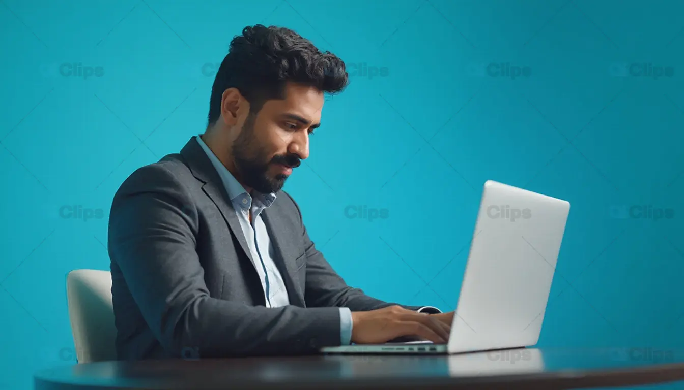 Businessman Working on Laptop