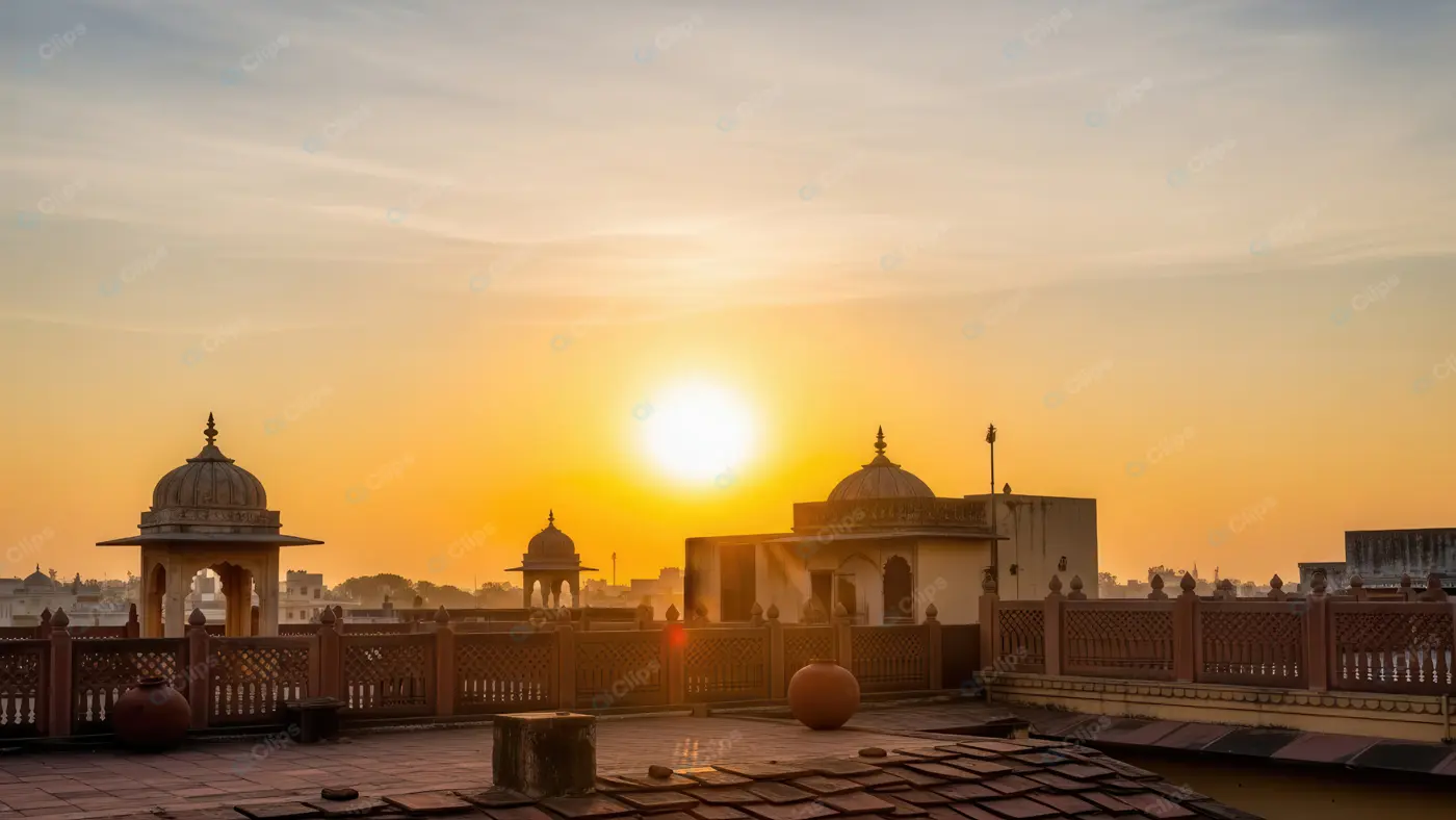Historic Indian Rooftop at Golden Hour