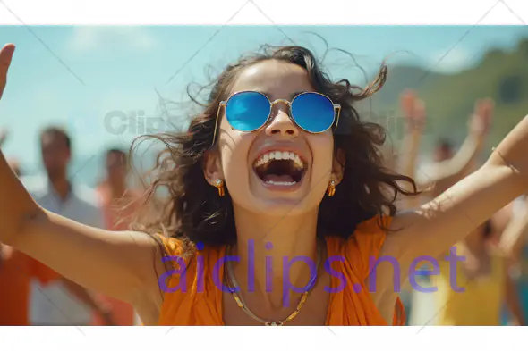 Joyful Woman at Outdoor Festival