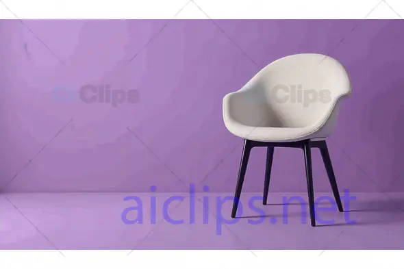 Modern Minimalist Chair on Purple Background