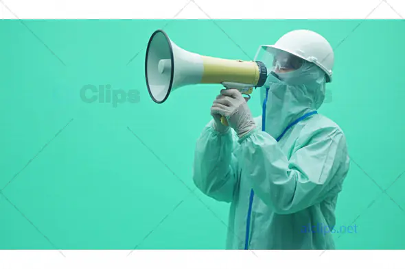Healthcare Worker with Megaphone