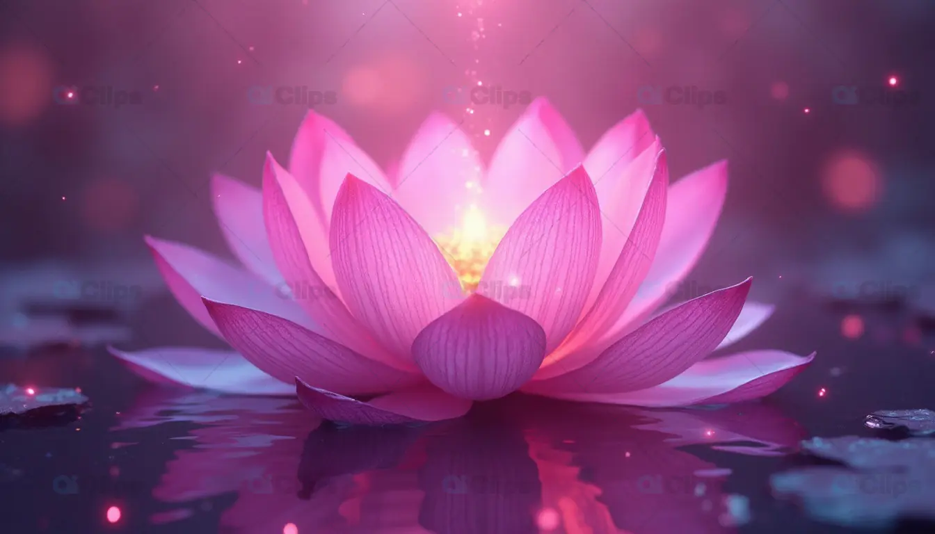 Pink Lotus Flower with Magical Glow