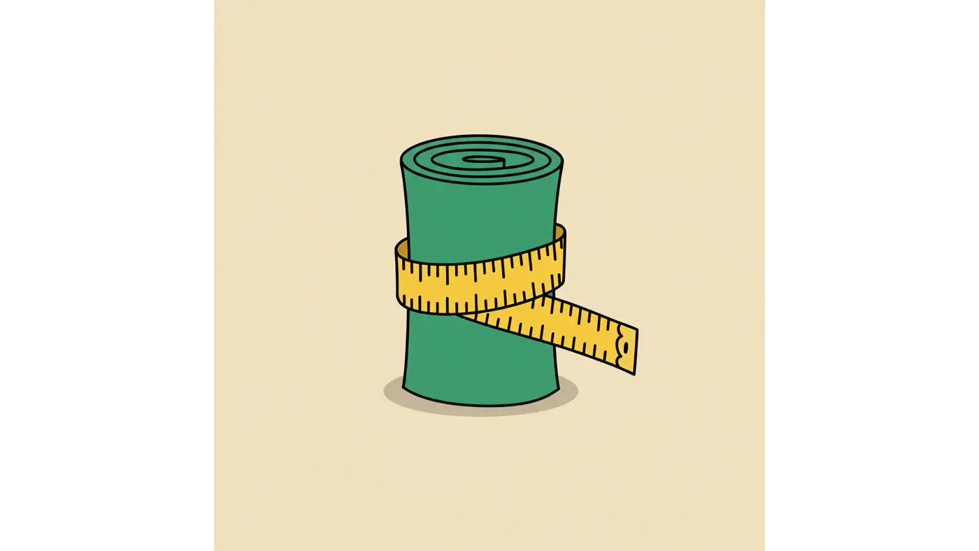 Yoga Mat with Measuring Tape Vector