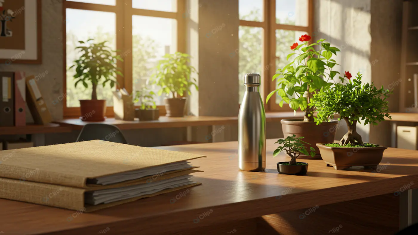 Sunlit Home Office Botanical Desk
