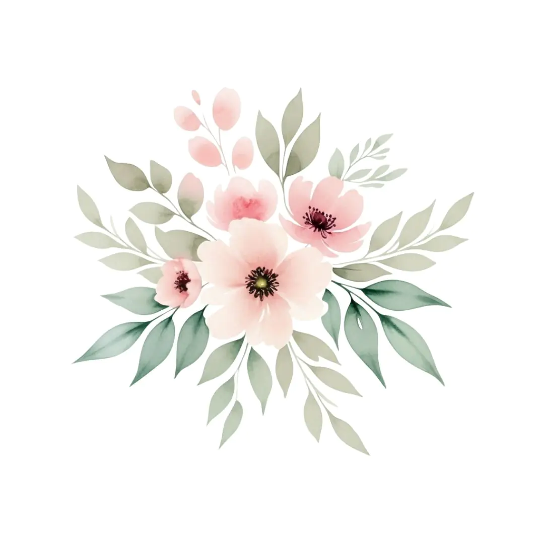 Soft Watercolor Floral Bouquet PNG Clipart