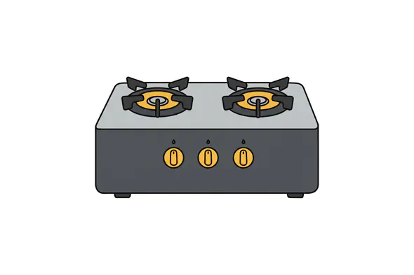 Dual Burner Gas Stove Vector