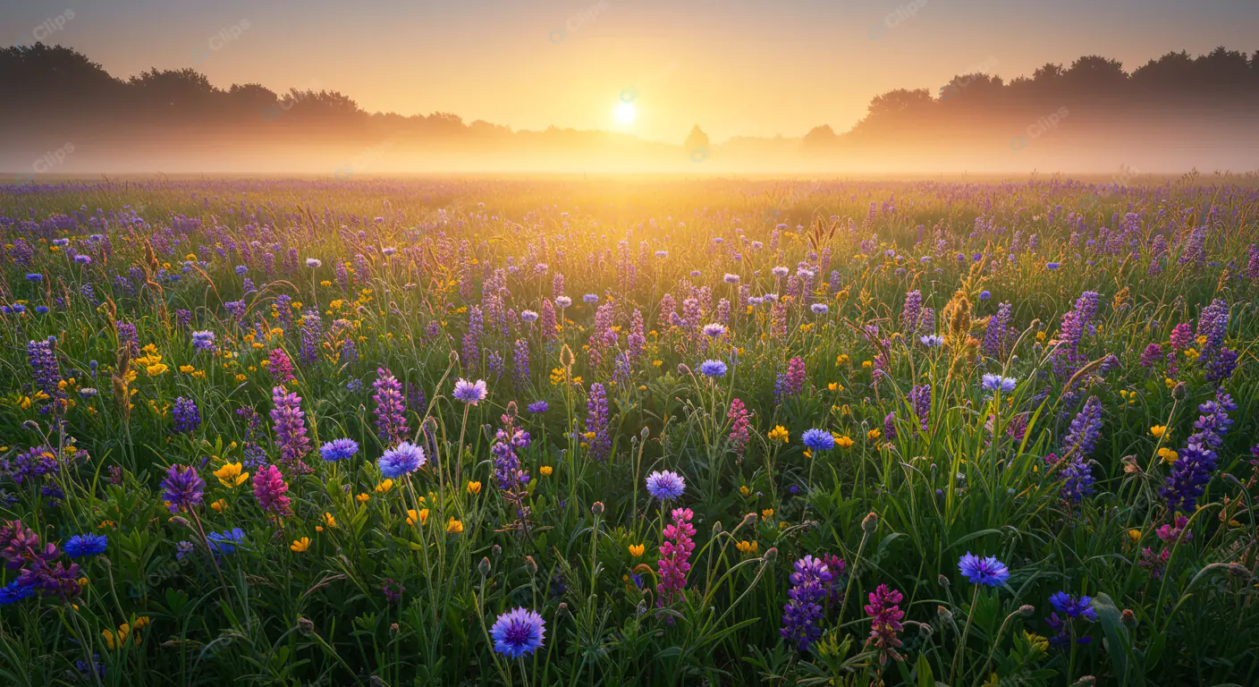 Radiant Wildflower Sunrise