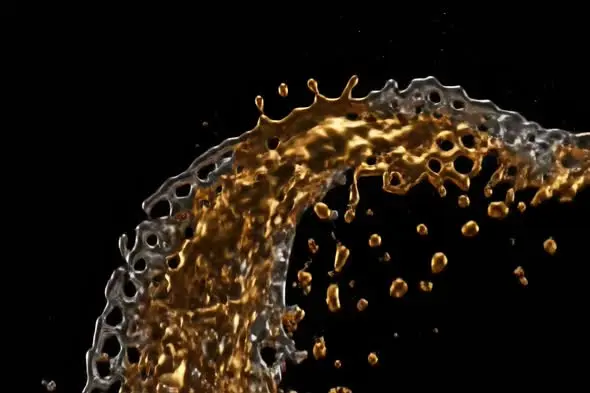 Dynamic Gold and Silver Liquid Splash Wave Animation