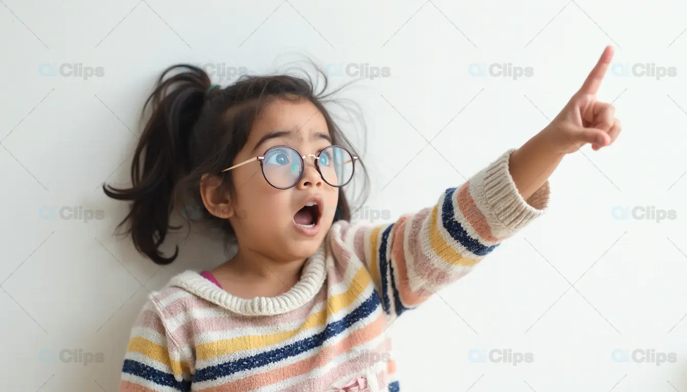 Surprised Girl Pointing