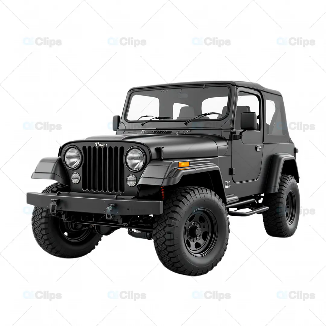 3D Mahindra Thar Jeep Model - Black Edition