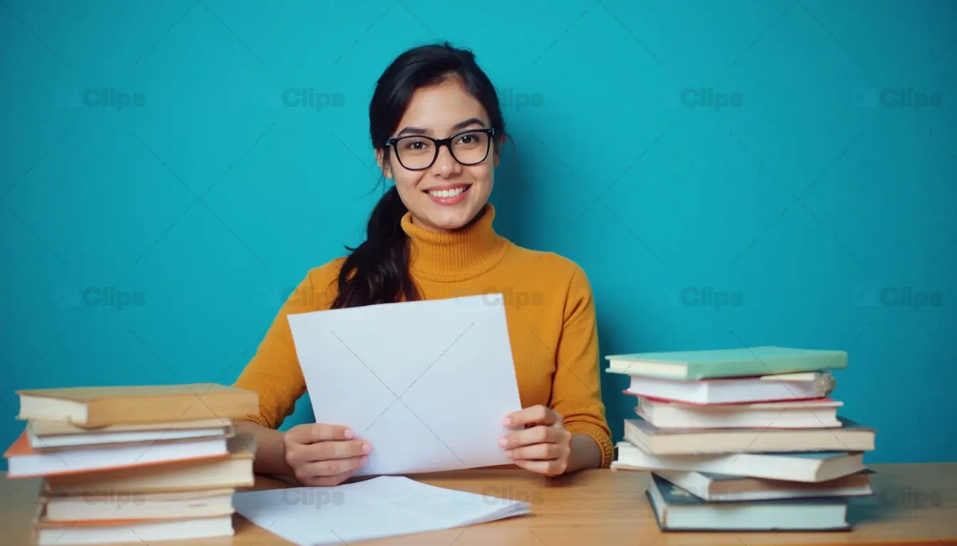 Smiling Student with Study Materials