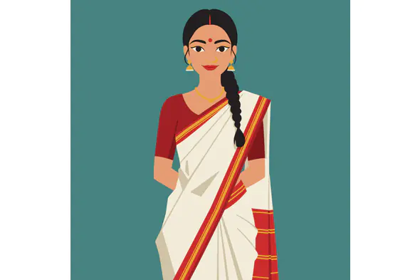 Kerala Traditional Attire Vector