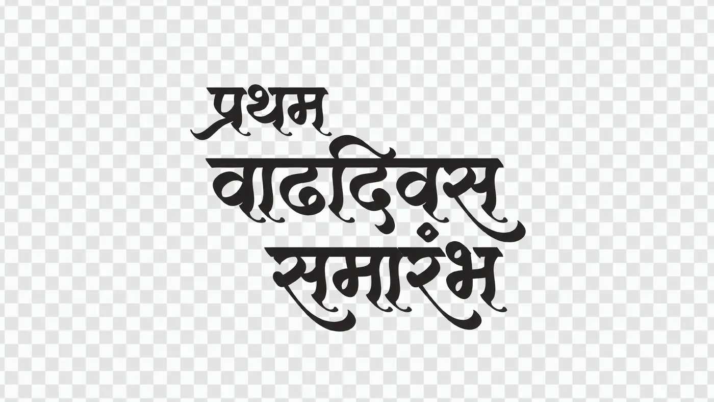 First Birthday Ceremony Marathi Calligraphy Text PNG Clipart