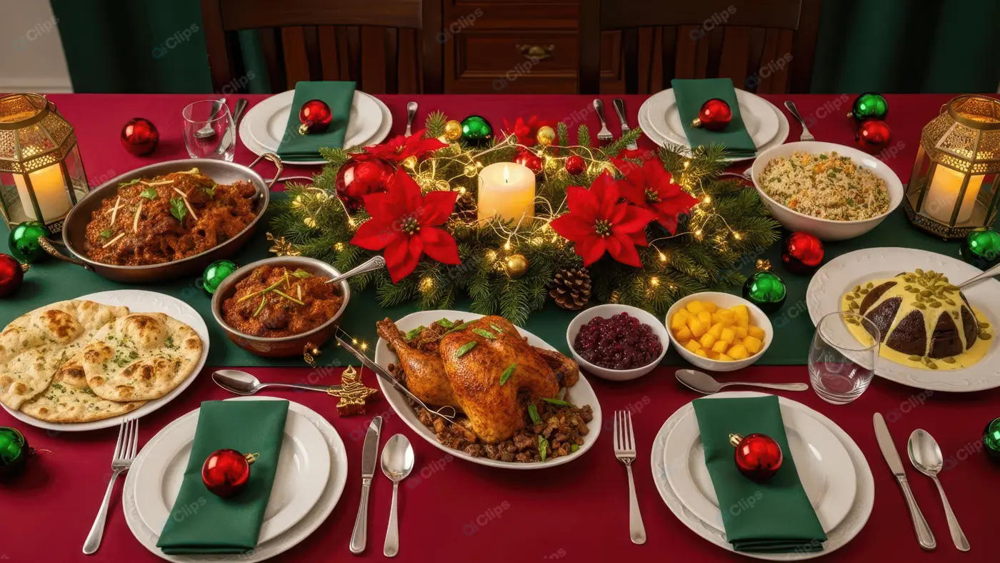 Lavish Indian-Fusion Christmas Dinner Table