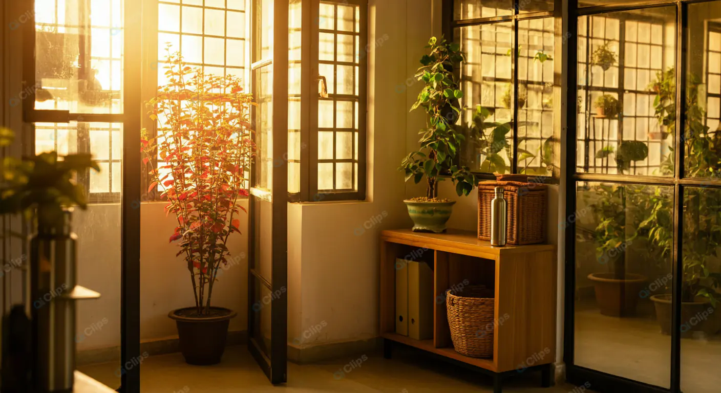 Sunlit Indoor Garden Corner