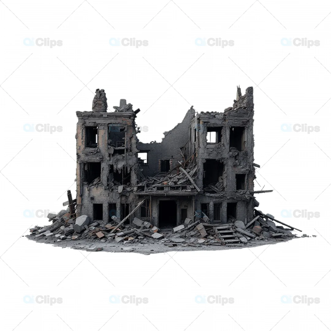 3D War-Damaged Building Ruins