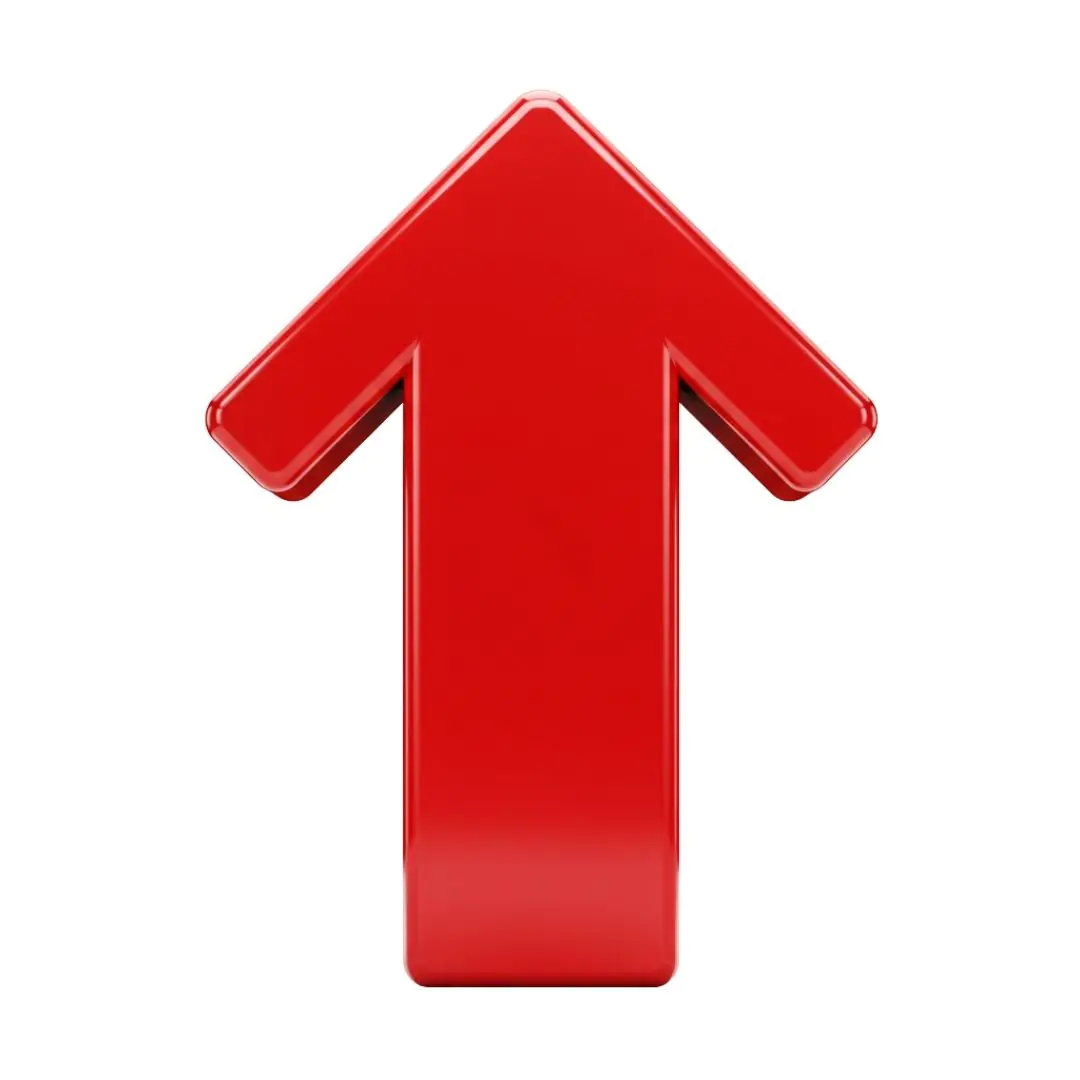 Vibrant Red Upward Arrow Symbol PNG Clipart
