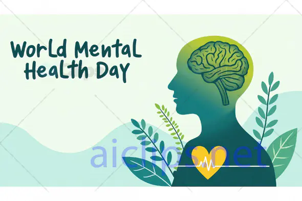 World Mental Health Day Concept Illustration