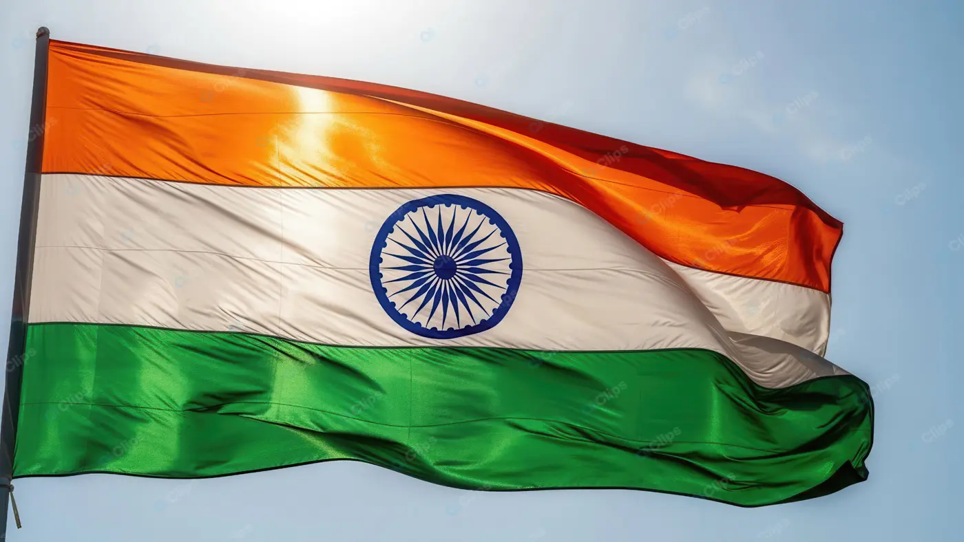 Majestic Indian Flag Against a Clear Sky