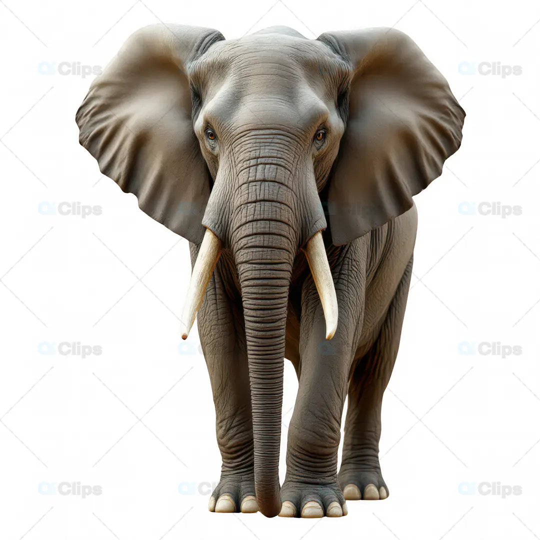 Front-Facing Realistic 3D Elephant Model